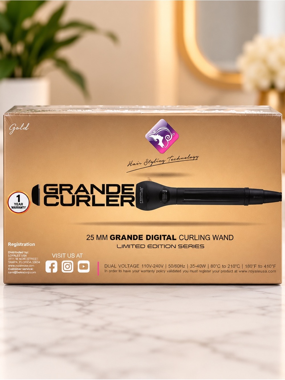 Limited Edition Royale Grande Curler 25mm Grande Digital Curling Wand